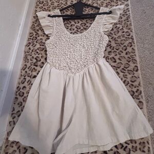 Jacquie the Label Cream Smocked Romper Size Small cottage